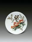 Wing to Wing Famille-Rose Dish by 
																	 Zhang Songmao